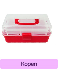 YRE container met uitneembaar vak, groot, rood